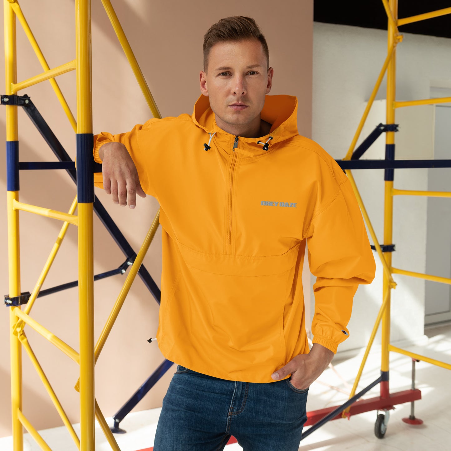 Grey Daze Logo Embroidered Champion Packable Jacket