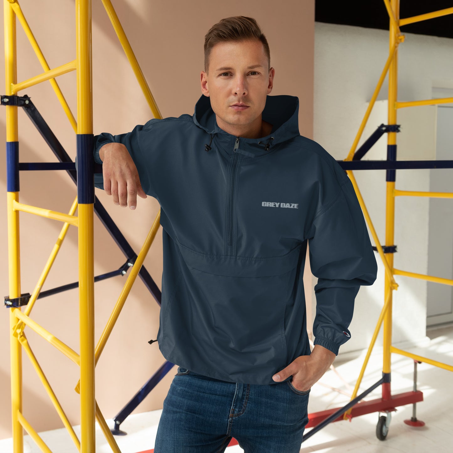 Grey Daze Logo Embroidered Champion Packable Jacket