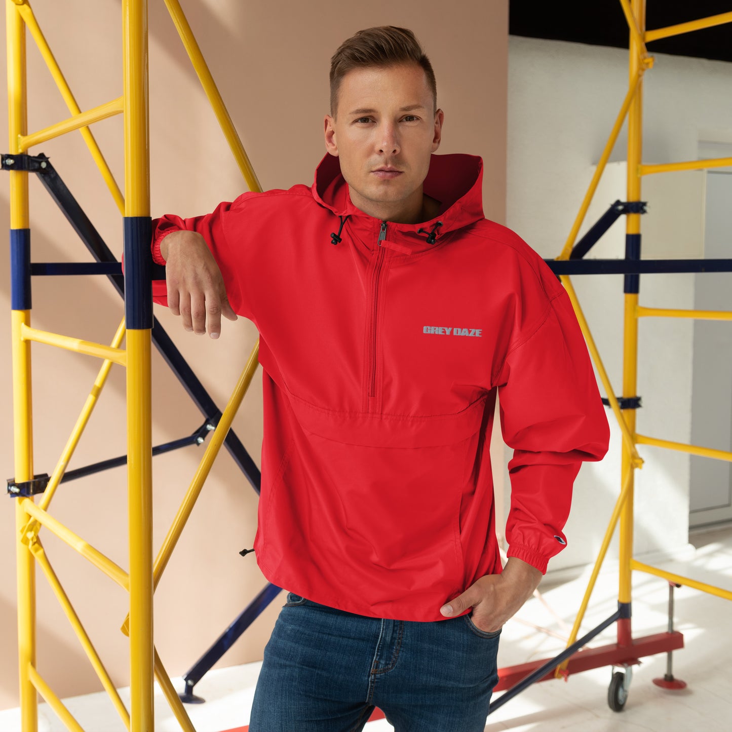 Grey Daze Logo Embroidered Champion Packable Jacket