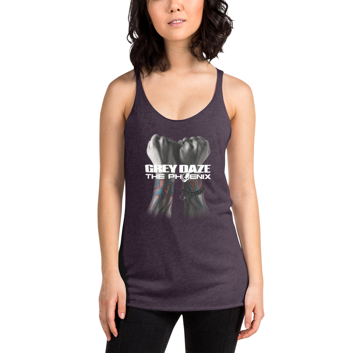 The Phoenix Grey Daze Album Cover Women's Racerback Tank