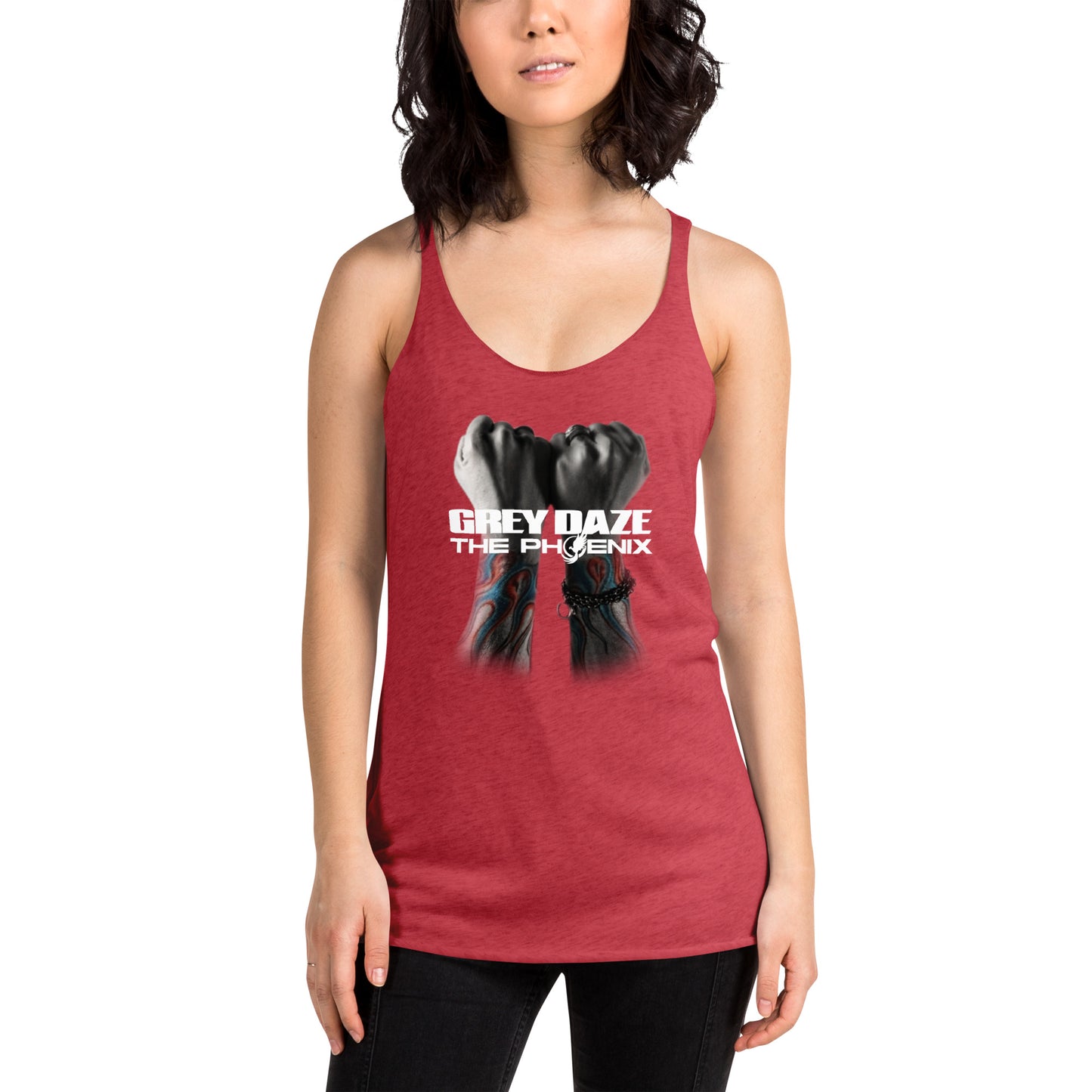 The Phoenix Grey Daze Album Cover Women's Racerback Tank