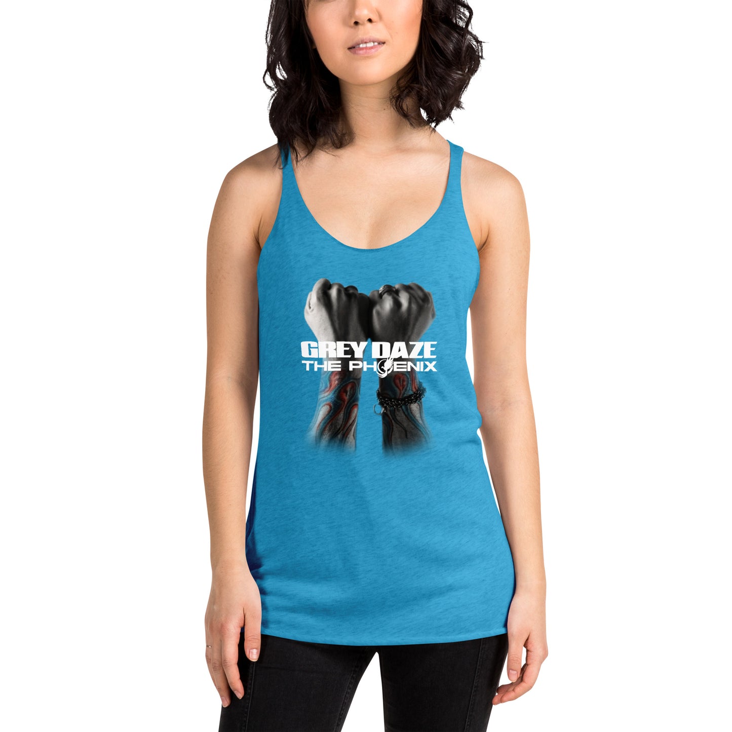 The Phoenix Grey Daze Album Cover Women's Racerback Tank