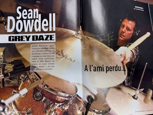 Batteur Magazine feature spread: Sean Dowdell, Grey Daze, À l'ami perdu