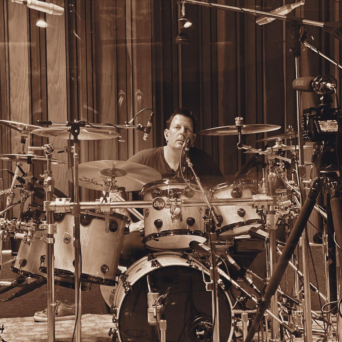 Sean behind the kit