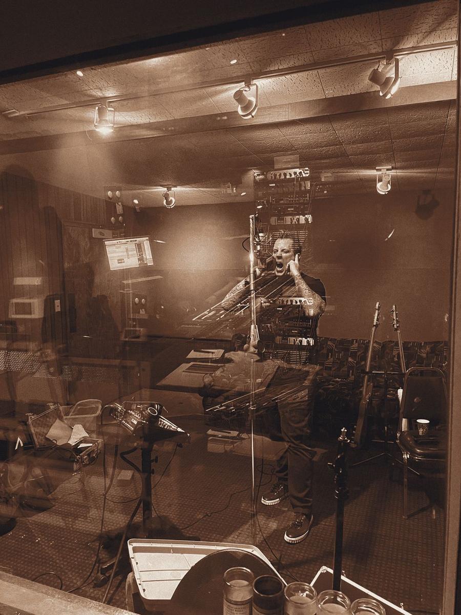 Sean in the vocal booth
