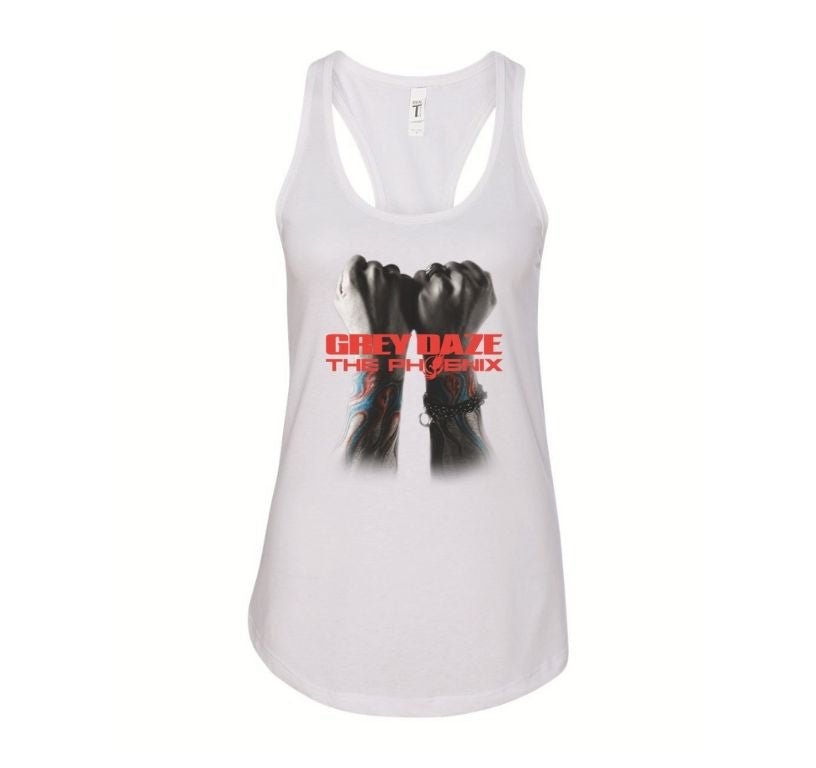 Chester Flames White Tank Top - Club Tattoo